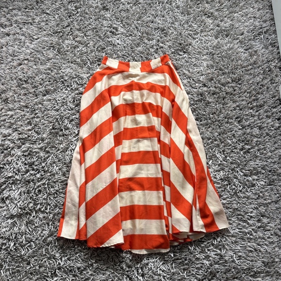 Anthropologie Mare Mare Base Orange Striped Midi Skirt Sz Small❤️ - Picture 2 of 9